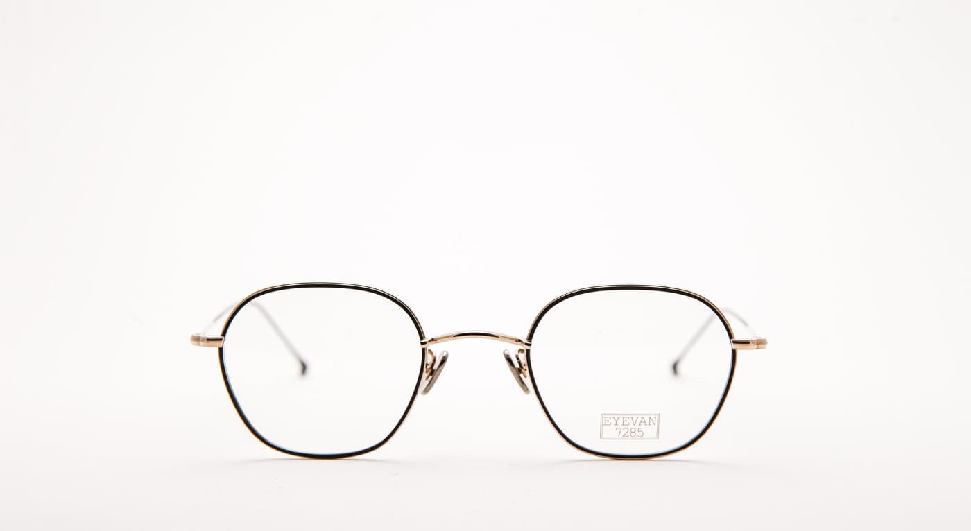 Eyevan 7285 151-Brille-Eyevan 7285-8053 Schwarz - Gold (black - gold)-47-24-Schönhelden