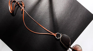 Brillenkette aus Leder mit Ring aus Sterlingsilber von Diffuser Tokyo / cognac-Brillenketten-Diffuser Tokyo-cognac-Schönhelden