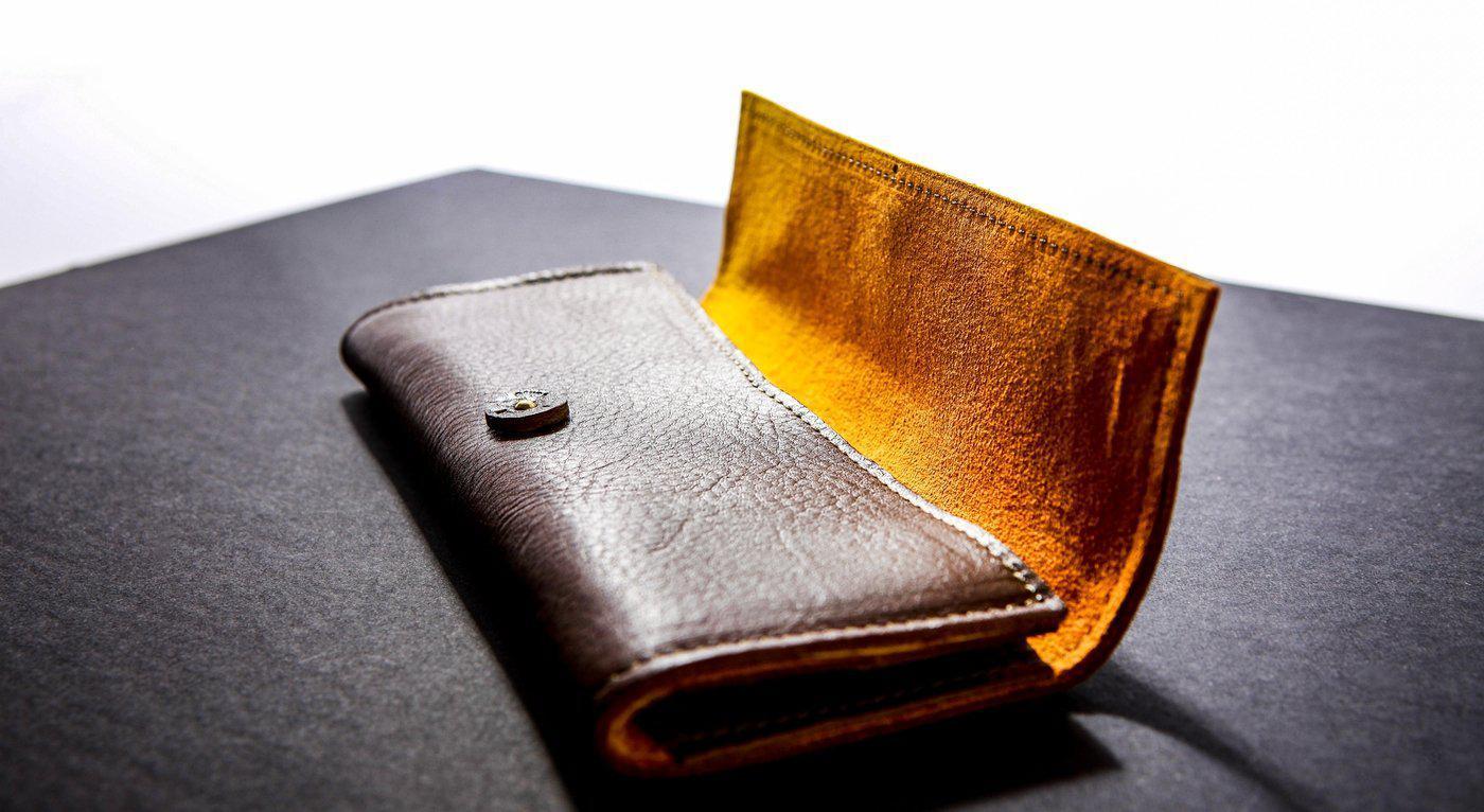 Diffuser Tokyo Leder Brillenetui erdbraun senfgelb-Brillenetui-Diffuser Tokyo-erdbraun - senfgelb-Schönhelden