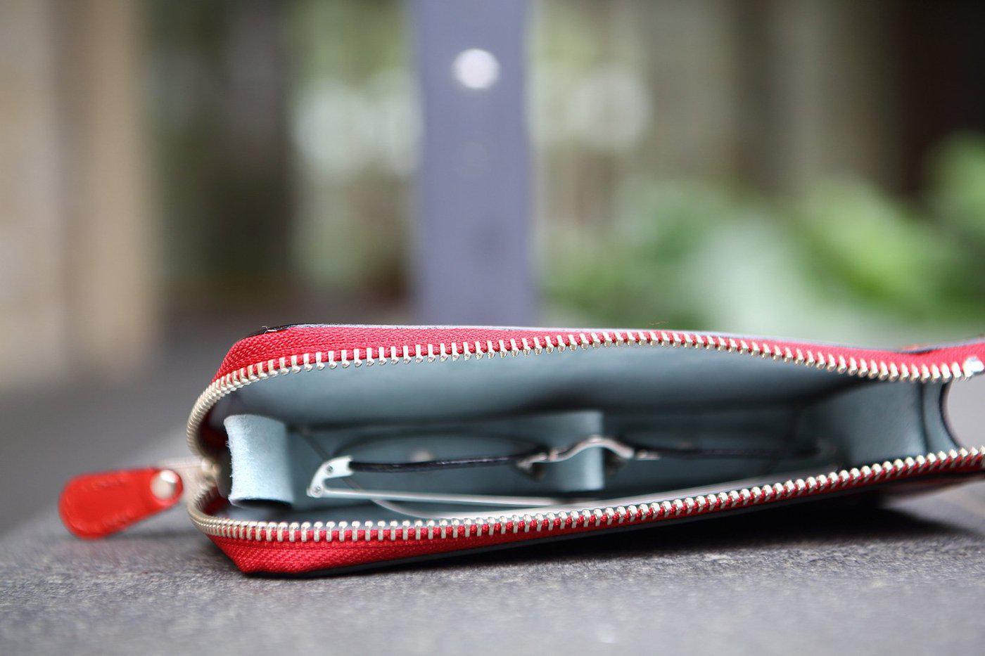 Highend Brillenetui aus Leder mit Reißverschluß von Diffuser Tokyo - Cognac / Moosgrün-Brillenetui-Diffuser Tokyo-cognac - moosgrün-Schönhelden